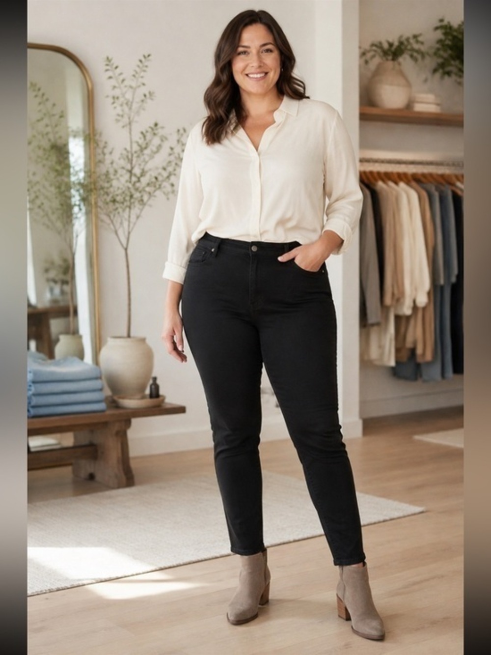 NWT Riders by Lee Heavenly Touch Black Mid Rise Skinny Stretch Jeans